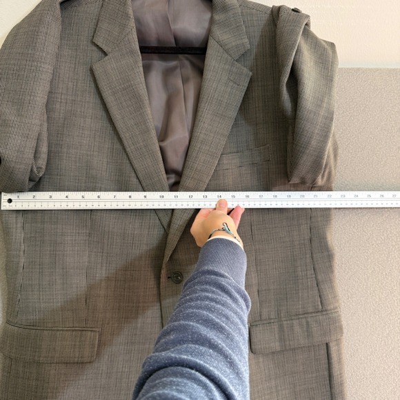 Ralph Lauren 46R Wool Glen Plaid Sport Coat Blazer Mens brown gray black - Picture 4 of 14